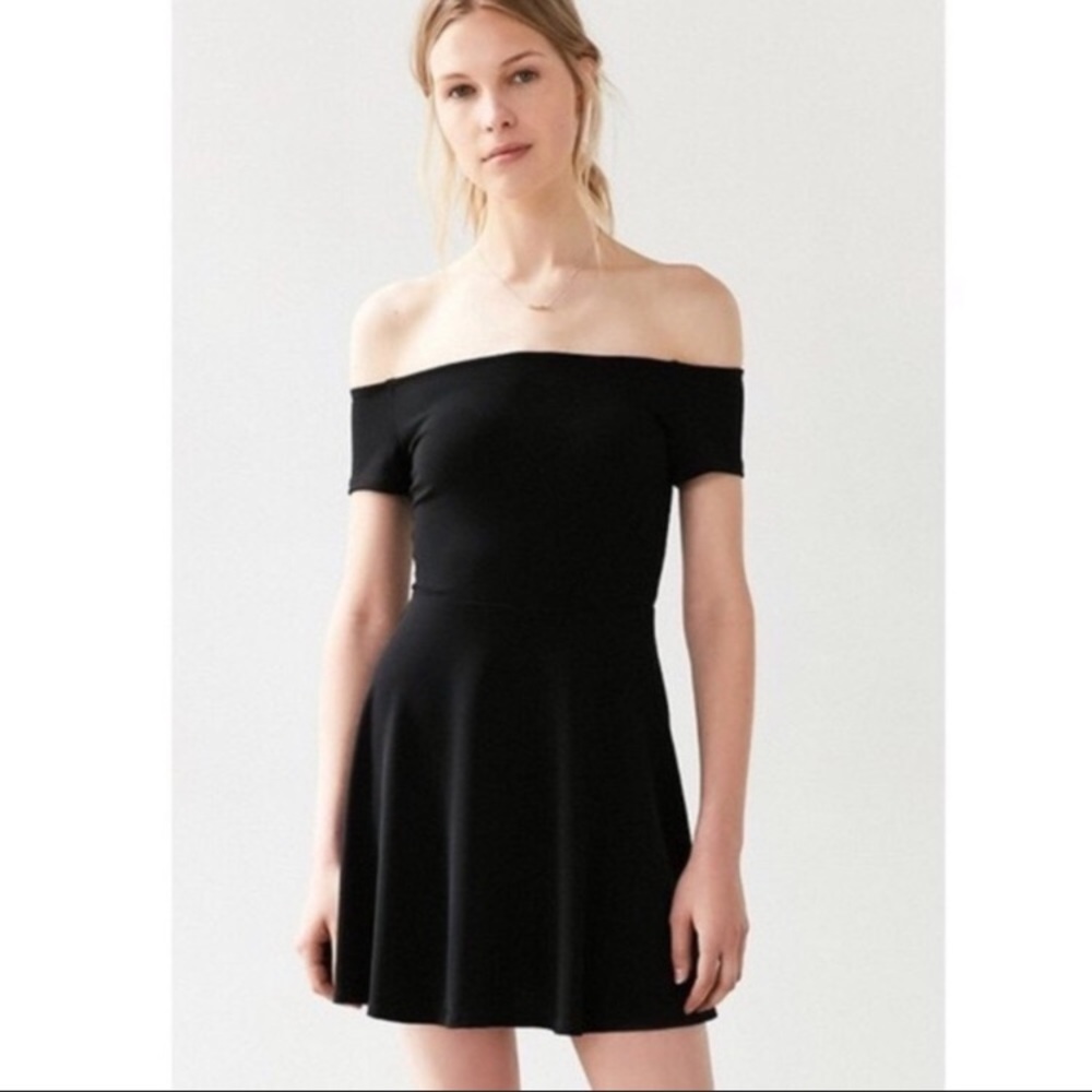 Urban outfitters off the shoulder black mini dress